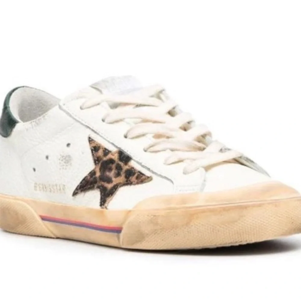Golden Goose White and Green Sneakers - Picture 2 of 12